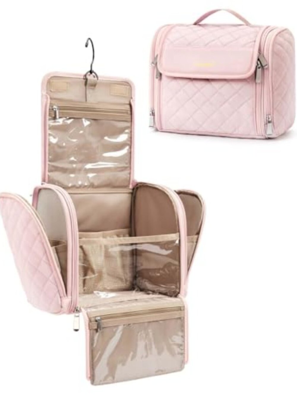 Large Hanging Toiletry Bag Water-Resistant Polyester Travel Makeup Organizer